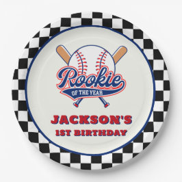 Rookie des Jahres Personalisiert Baseball Geburtst Pappteller
