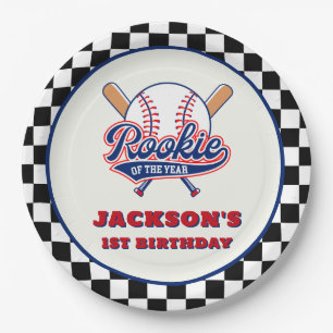 Rookie des Jahres Personalisiert Baseball Geburtst Pappteller