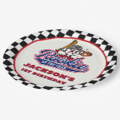 Rookie des Jahres Personalisiert Baseball Geburtst Pappteller (Schrägansicht)