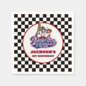 Rookie des Jahres Personalisiert Baseball Geburtst Serviette (Vorderseite)
