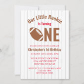 Rookie Football 1. Geburtstag Einladung (Vorderseite)