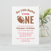 Rookie Football 1. Geburtstag Einladung (Stehend Vorderseite)