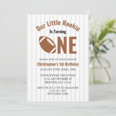 Rookie Football 1. Geburtstag Einladung (Stehend Vorderseite)