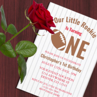 Rookie Football 1. Geburtstag Einladung