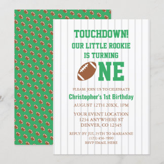 Rookie Football 1. Geburtstag Einladung