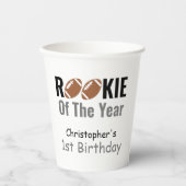 Rookie Football 1. Geburtstag Pappbecher (Vorderseite)