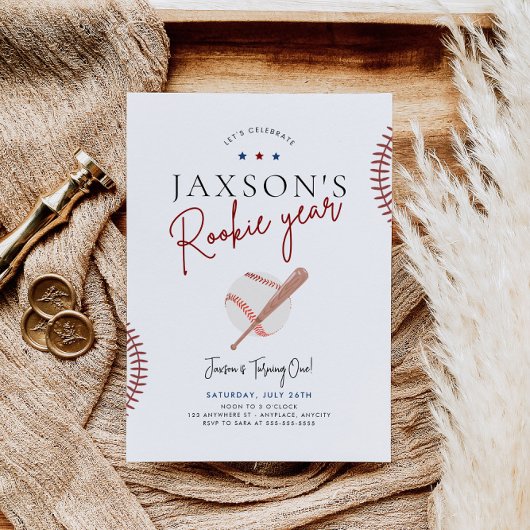Rookie Jahr Erstgeburt Einladung Baseball