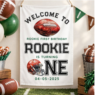 Rookie of the Year 1. Geburtstag Fußball Banner