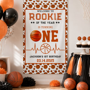 Rookie of the Year 1. Geburtstags-Basketball Banner
