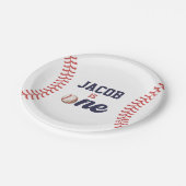 Rookie of the Year Baseball 1. Geburtstag Pappteller (Schrägansicht)