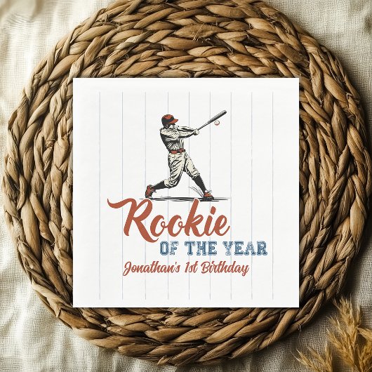Rookie of the Year Baseball 1. Geburtstag Serviette