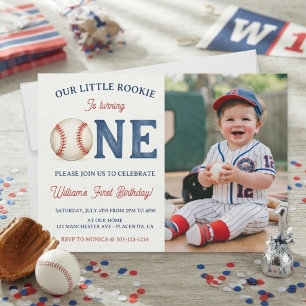 Rookie of the Year Baseball 1. Geburtstagsfeier Einladung