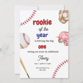 Rookie of the Year Baseball 1st Birthday Invitatio Einladung