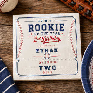 Rookie of the Year Baseball 2. Geburtstagsfeier Serviette