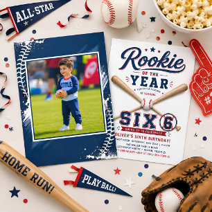 Rookie of the Year Baseball 6. Geburtstag Einladung