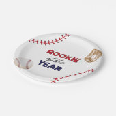 Rookie Of The Year Baseball Design Birthday Party  Pappteller (Schrägansicht)