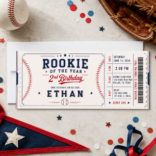 Rookie of the Year Baseball Foto 2. Geburtstag Einladung