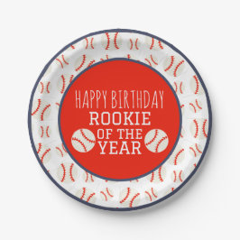 Rookie of the Year Baseball Paper Plate Pappteller