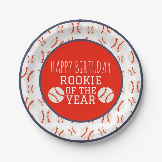 Rookie of the Year Baseball Paper Plate Pappteller (Vorderseite)