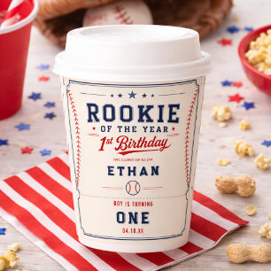 Rookie of the Year Baseball-Ticket 1. Geburtstag Pappbecher