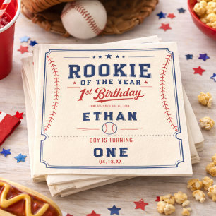 Rookie of the Year Baseball-Ticket 1. Geburtstag Serviette