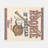 Rookie of the Year Baseball Vintage Fleecedecke (Vorderseite (Horizontal))