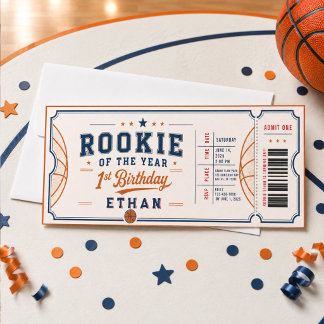Rookie of the Year Basketball-Ticket 1. Geburtsta Einladung