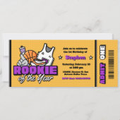 Rookie of the Year - Boy First Birthday Ticket Einladung (Vorderseite)