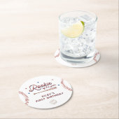 Rookie of the Year First Birthday Party Runder Pappuntersetzer (Vor Ort)