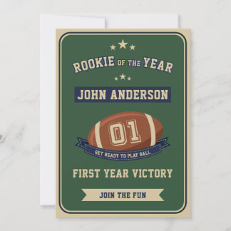 Rookie Of The Year Football 1st Birthday Party Einladung
