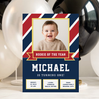 Rookie Of The Year Kinderfoto Fußball 1. Geburtsta Einladung