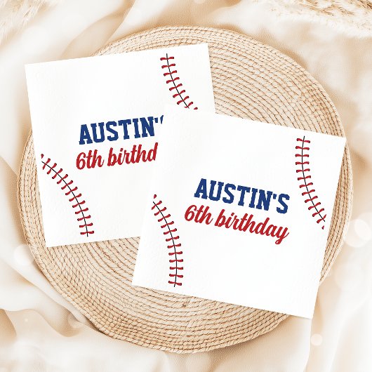 Rookie Year Baseball Birthday Napkins Serviette