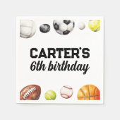 Rookie Year Sports Birthday Napkins Serviette (Vorderseite)