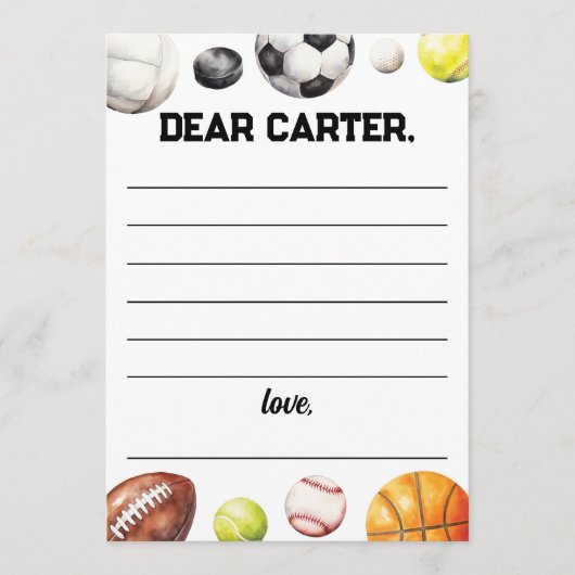 Rookie Year Sports Birthday Time Kapsel Karte (Vorderseite)