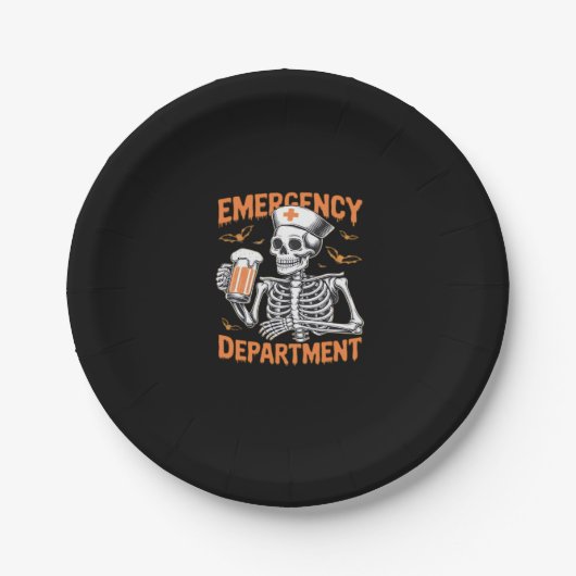Room 2 Sided Emergency Department Halloween Nurse Pappteller (Vorderseite)