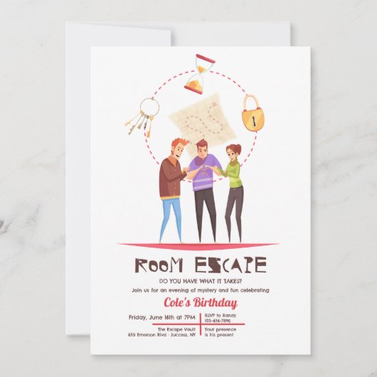 Room Escape Party Einladung (Vorderseite)