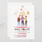 Room Escape Party Einladung (Vorne/Hinten)