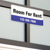 Room For Rent Blue Black and White Template Banner (Draußen Gebäude)