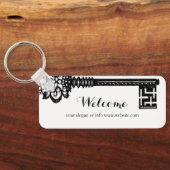 Room Number Rental Business Skeleton Key Keychain Schlüsselanhänger (Rückseite)