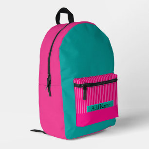 Roomy Girls heiß rosa und Aquamarin leicht Bedruckter Rucksack