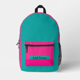 Roomy Girls heiß rosa und Aquamarin leicht Bedruckter Rucksack