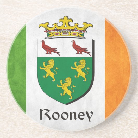 Rooney Irisch Flagge Getränkeuntersetzer (Vorne)