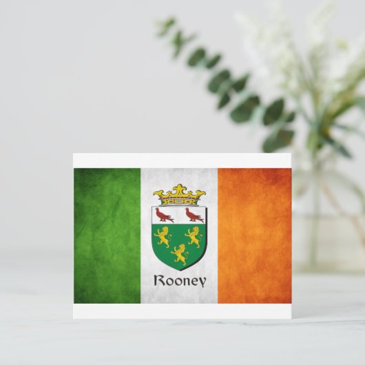 Rooney Irish Flag Postkarte (Stehend Vorderseite)