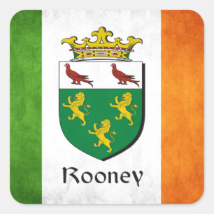 Rooney Irish Flag Quadratischer Aufkleber