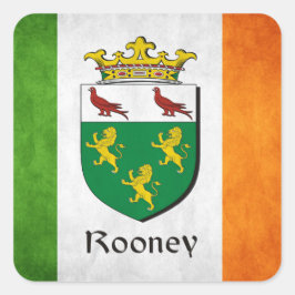 Rooney Irish Flag Quadratischer Aufkleber
