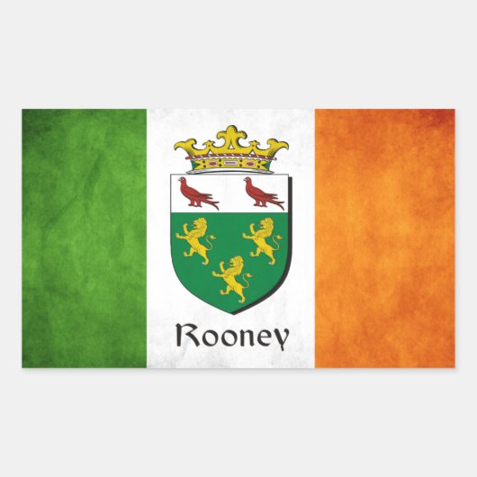 Rooney Irish Flag Rechteckiger Aufkleber (Vorderseite)