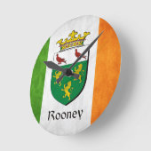 Rooney Irish Flag Runde Wanduhr (Winkel)