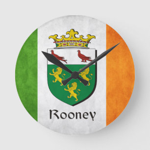 Rooney Irish Flag Runde Wanduhr