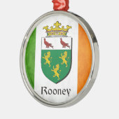 Rooney Irish Flag Silbernes Ornament (Links)