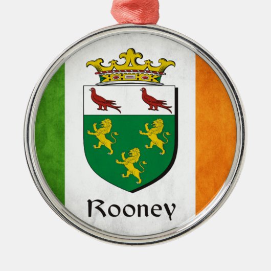 Rooney Irish Flag Silbernes Ornament (Vorne)
